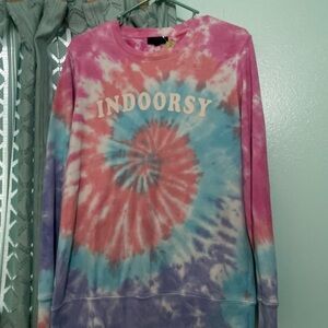 INDOORSY Tie-Dye Crewneck Sweatshirt - Pink Blue Purple